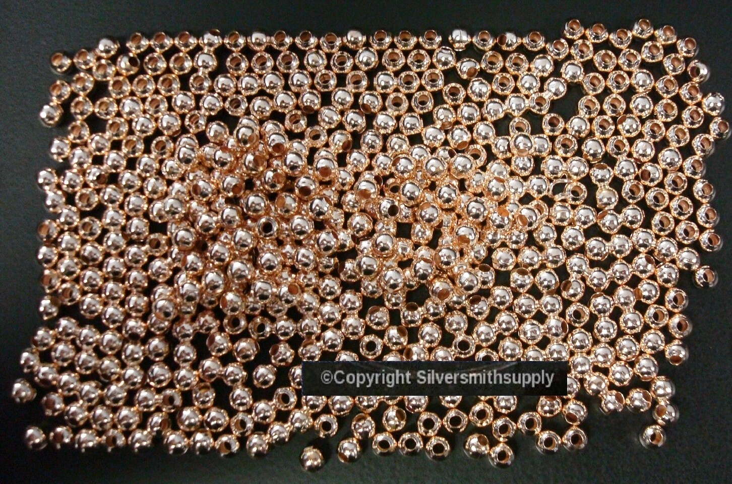Lt Rose Gold plated 4mm (approximately) round spacer beads 500 pc lot FPB233C