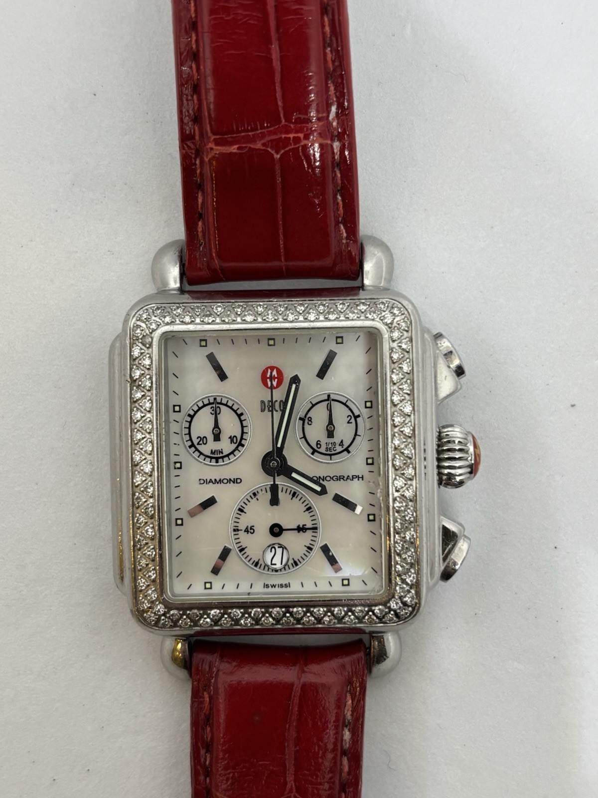 Michele Deco Diamond Chronograph 71-6000 Watch, ETA 251 471 Movement, Runs, READ