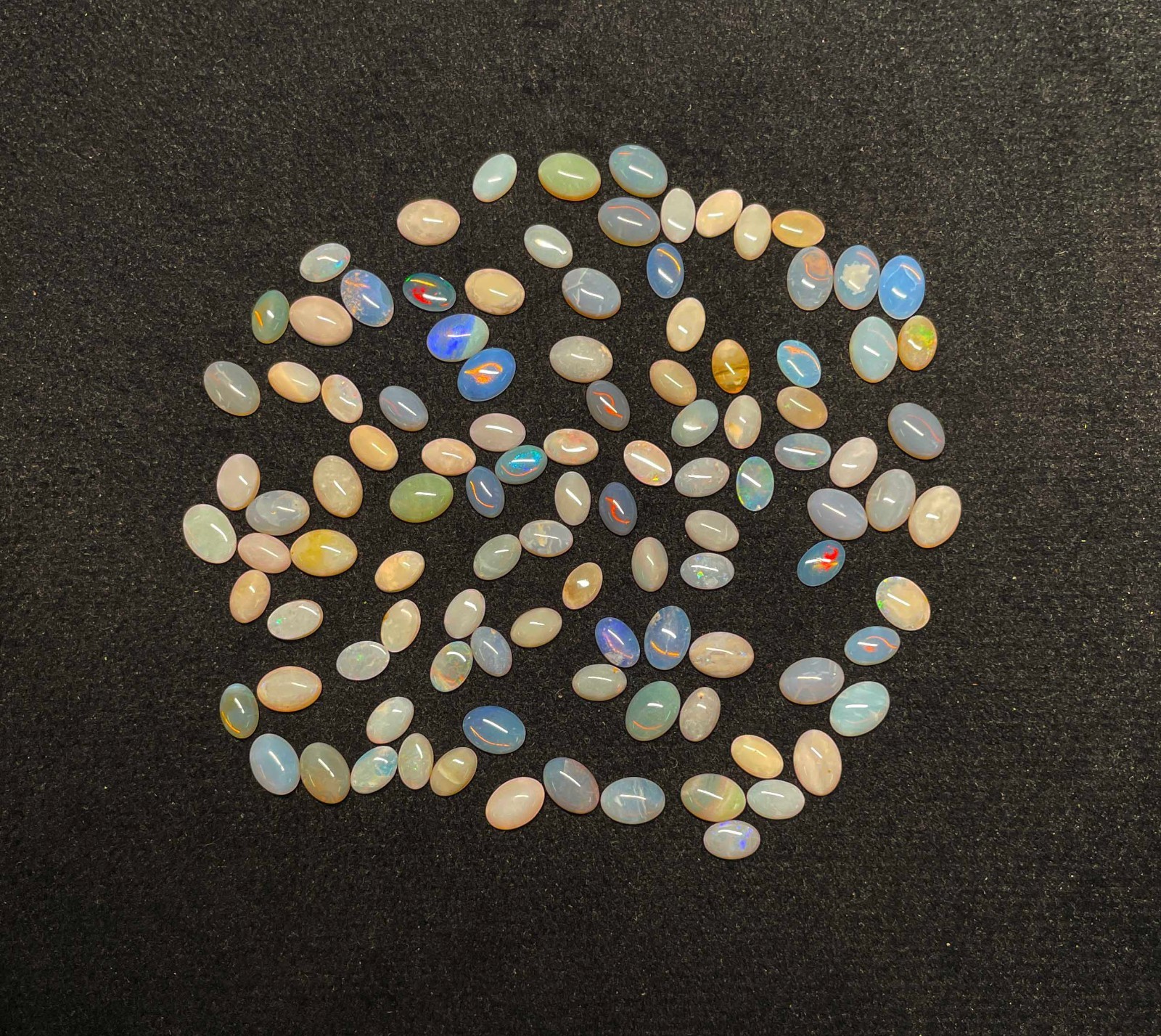 Natural Australian Opal Oval Cabochon Loose Gemstone Lot 30 Pcs 4*6-5*7 MM 10 CT