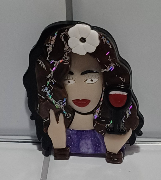 Acrylic Art Face Brooches Fashion Pin Women