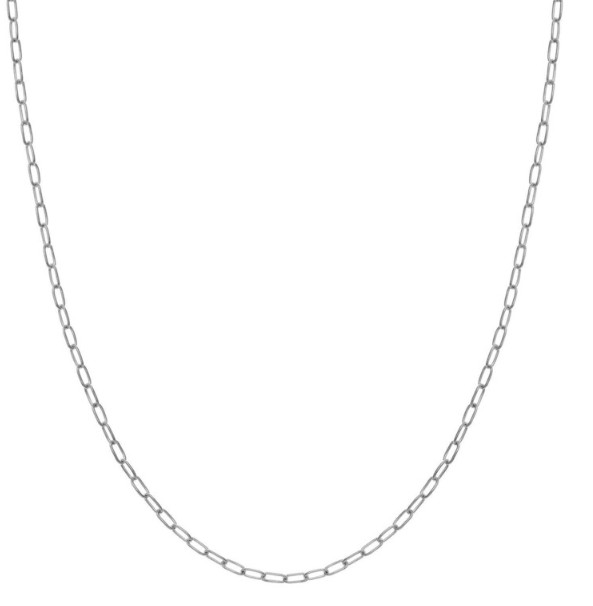 18k White Gold Solid PAPERCLIP Cable Link Chain Necklace 16 Inch 2 Grams 1.5MM