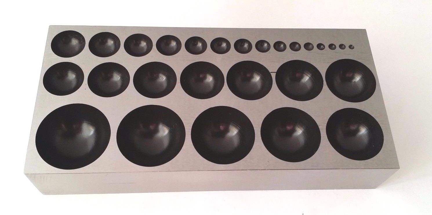PROFESSIONAL Dapping Block Die Steel 27 holes Metal Forming Die Solid Hardened