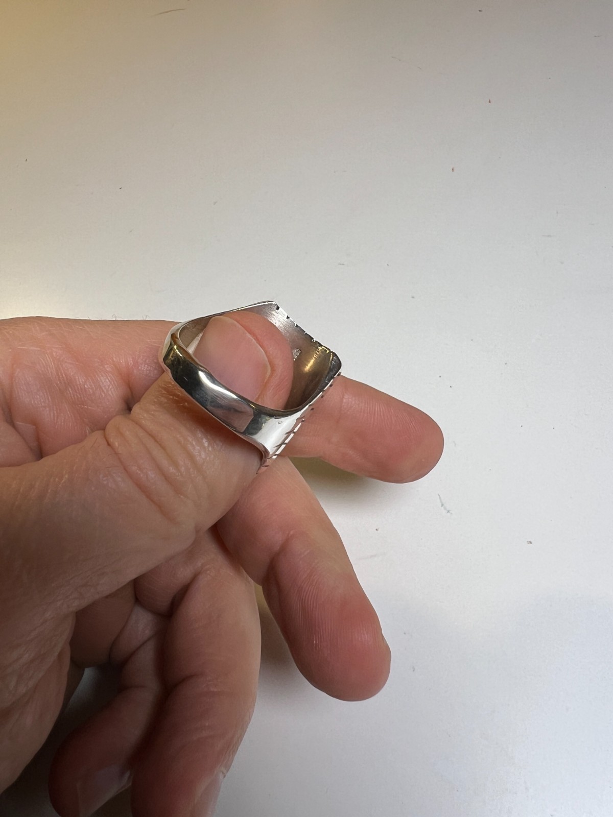 Mens Ring Sterling Silver Turquoise Navajo Trevor Jack Size 12.25 Southwestern