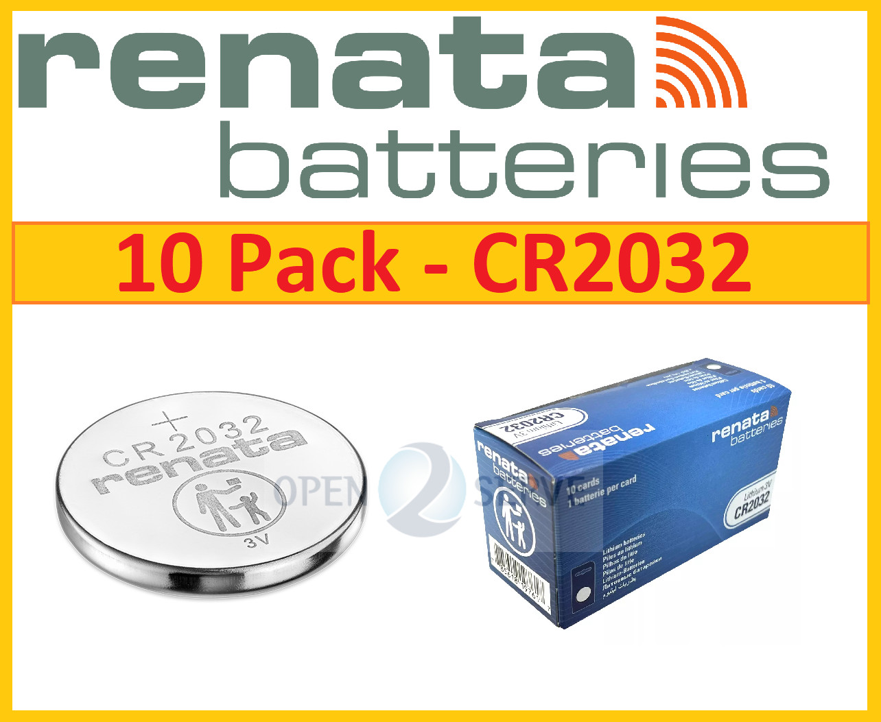 10x RENATA CR2032 3V Lithium Swiss Based Button Coin Cell Batteries Wholesale