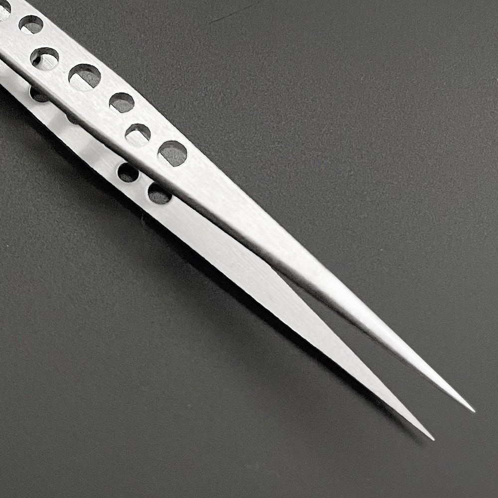 Industrial Tweezers Electronics Anti Static Curved Straight Tip Precision 2pcs
