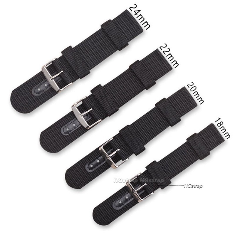 Universal Nylon Leather Watch Strap Quick Release Band 18mm 20mm 22mm 24mm