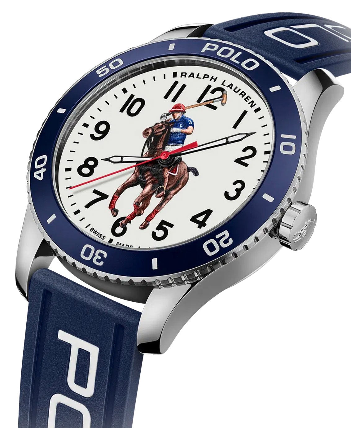 Ralph Lauren Polo Watch Automatic Steel Blue Rubber Mens Watch 472853461001