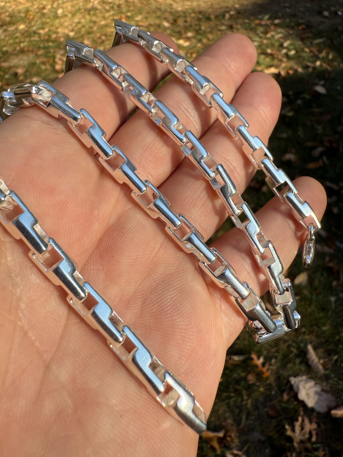 Real 925 Sterling Silver Handmade Custom 6mm Bullet Rolo Chain Necklace 18-28″