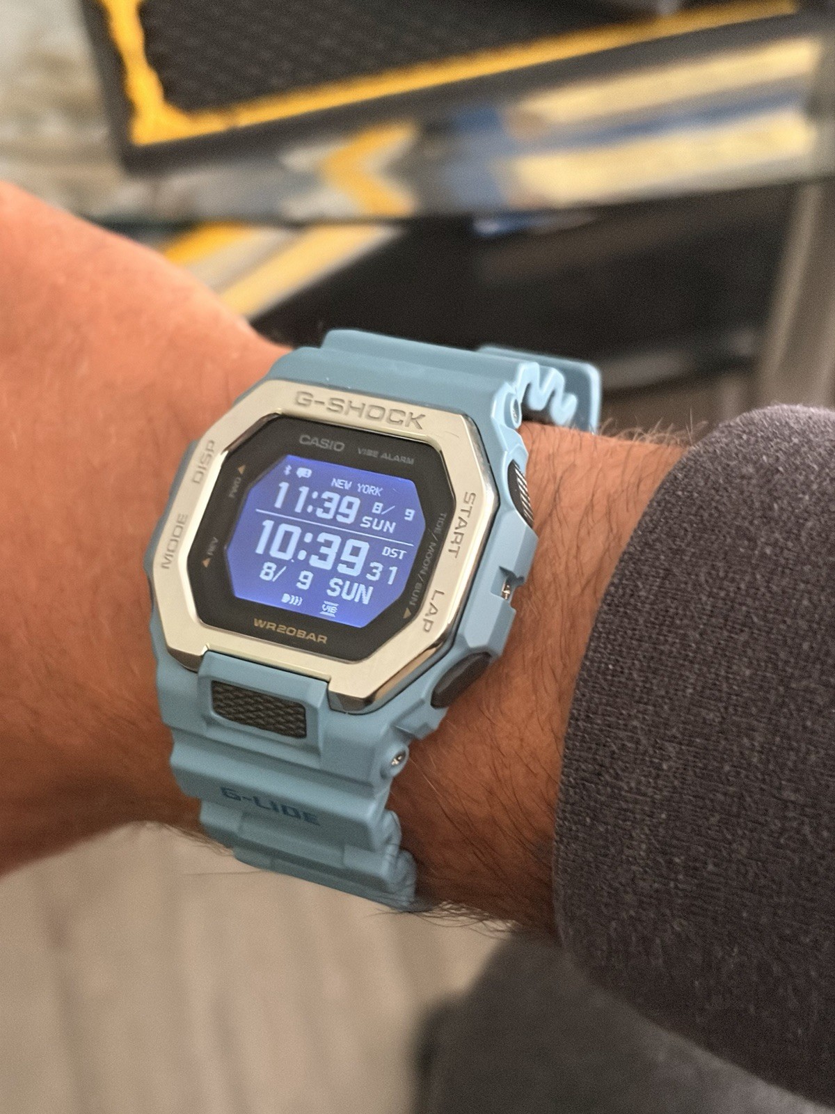 Casio G-Shock GBX-100-2ADR Men’s Digital Tide Graph Watch – Blue Resin Band, Blu
