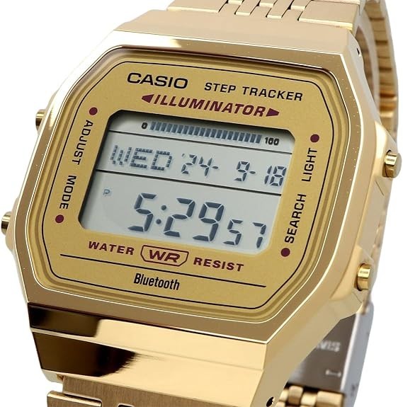 Casio ABL-100WEG-9A Bluetooth Digital Watch Gold Step Tracker Vintage Style