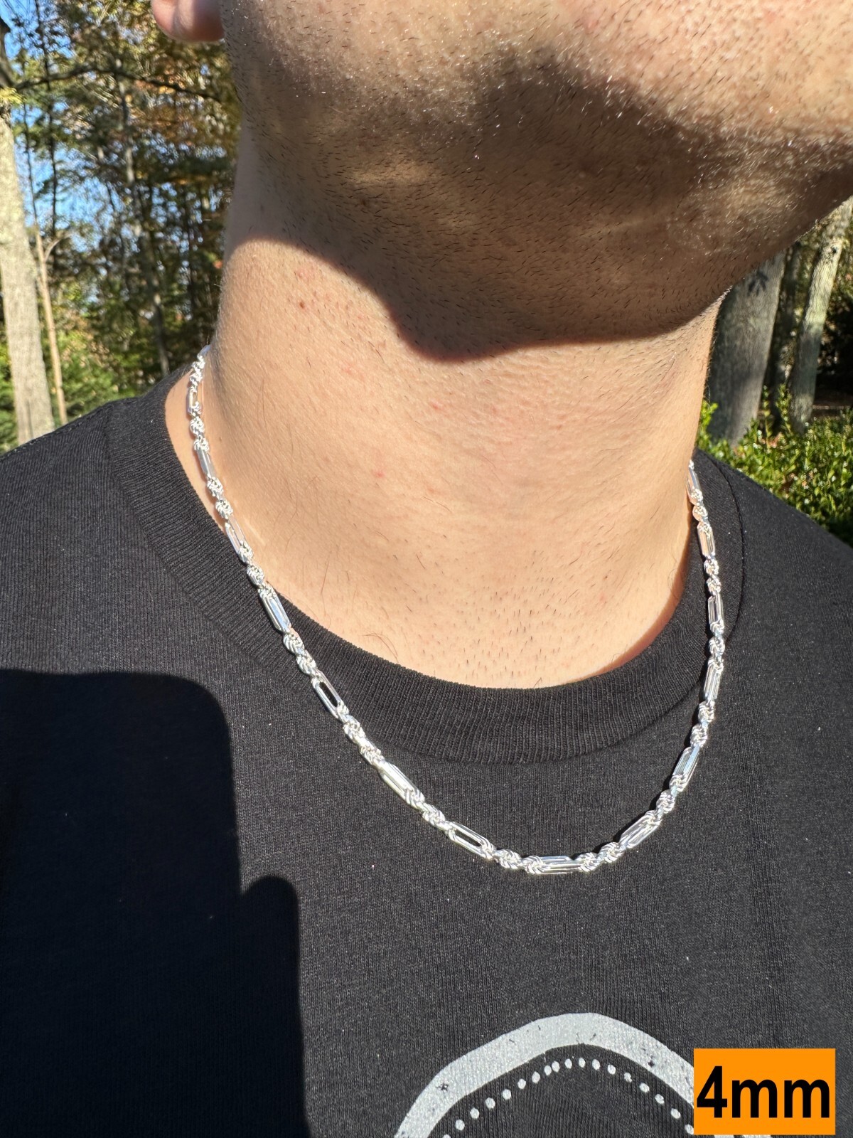 FigaRope Milano Chain Real Solid 925 Sterling Silver Necklace Or Bracelet 4-10mm