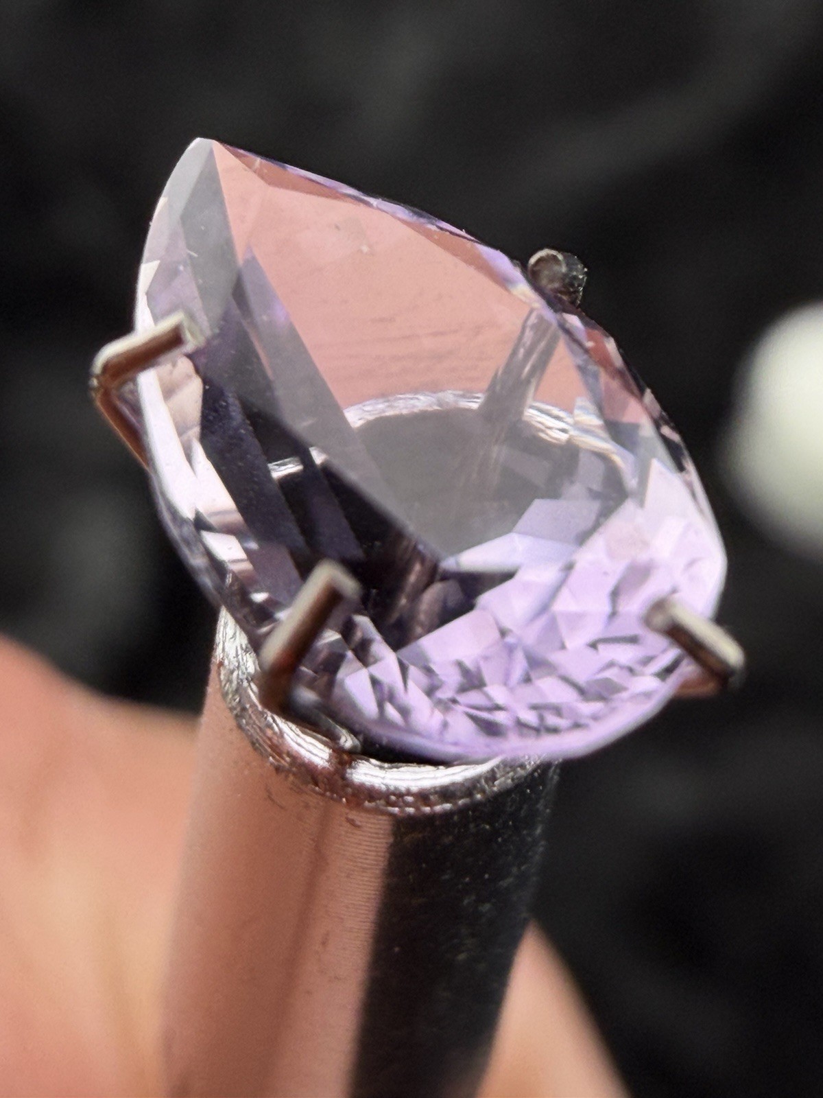 Natural Untreated Brazilian Amethyst Faceted Pear Gemstone 10×6.5 mm 1.5 cts