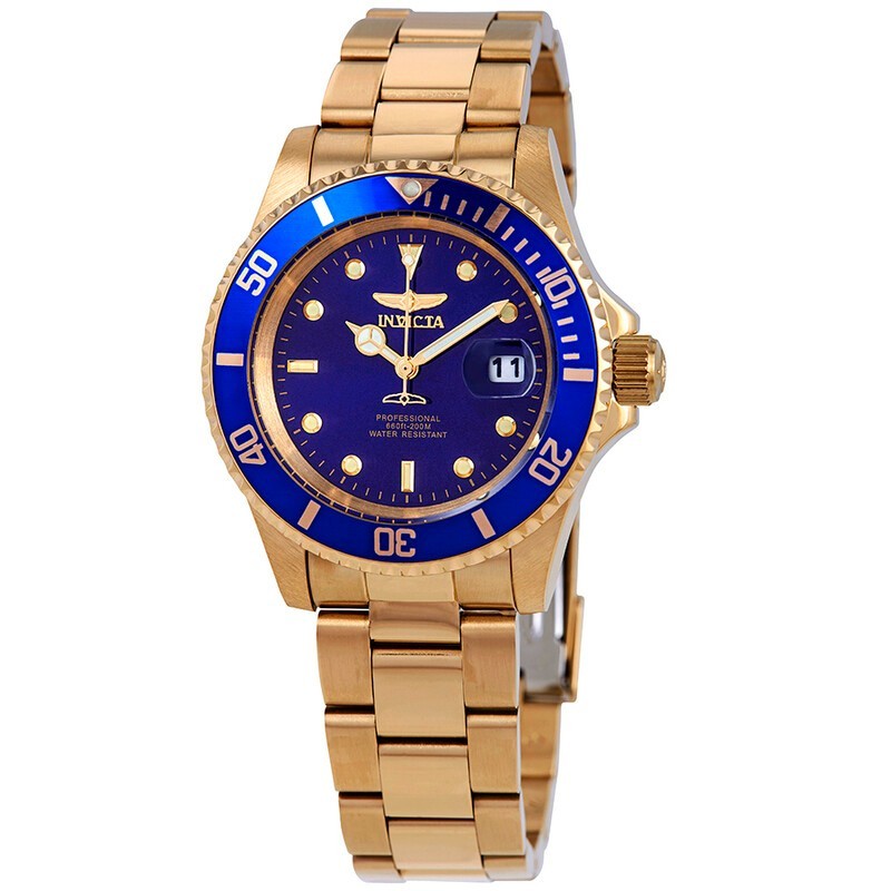 Invicta Pro Diver 26974 Men’s Quartz 40mm Blue Dial Blue Silicone Strap Watch