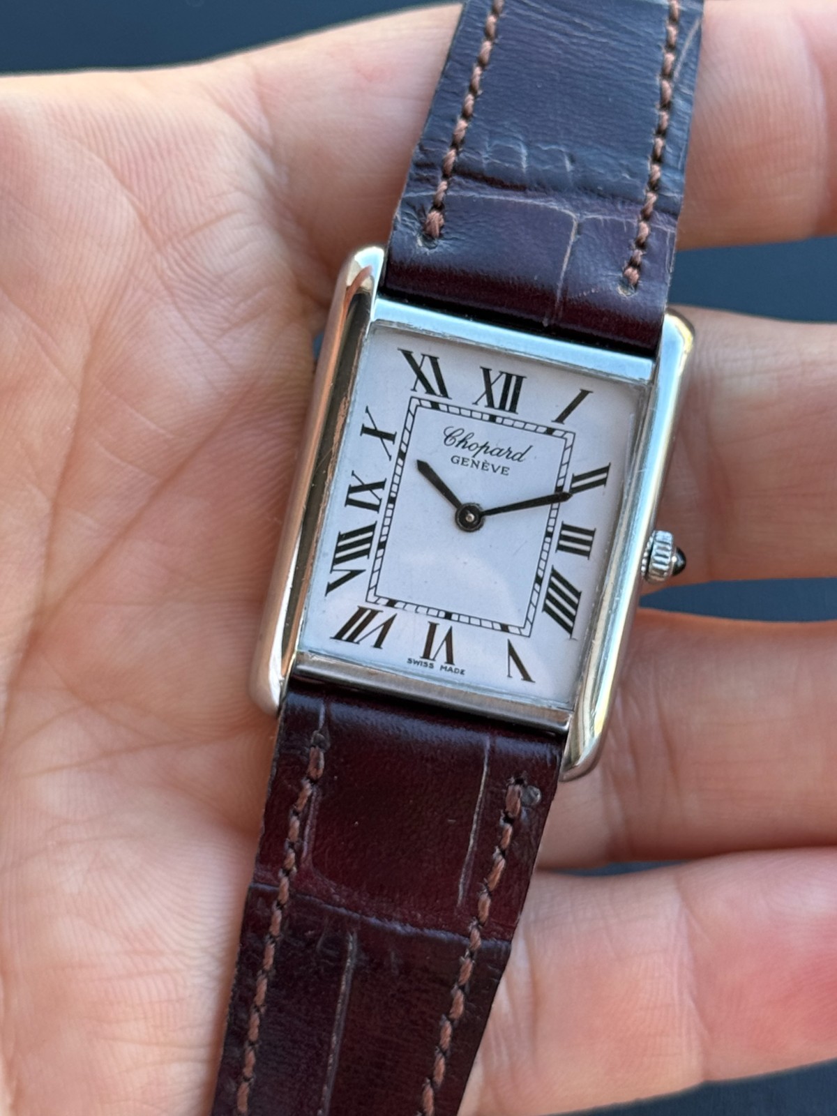 Chopard Tank Watch Manual Cal.895 Mens 8014 1 Swiss Made Year 1980 Rectangular
