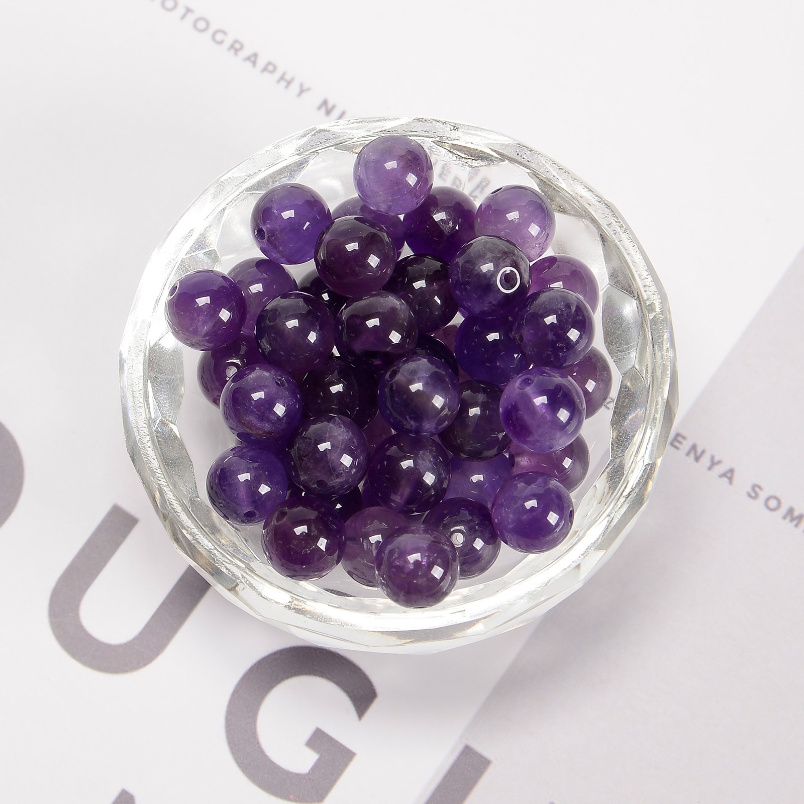 Natural Amethyst Smooth Round Beads Size 4mm 6mm 8mm 10mm 12mm 15.5″ Strand