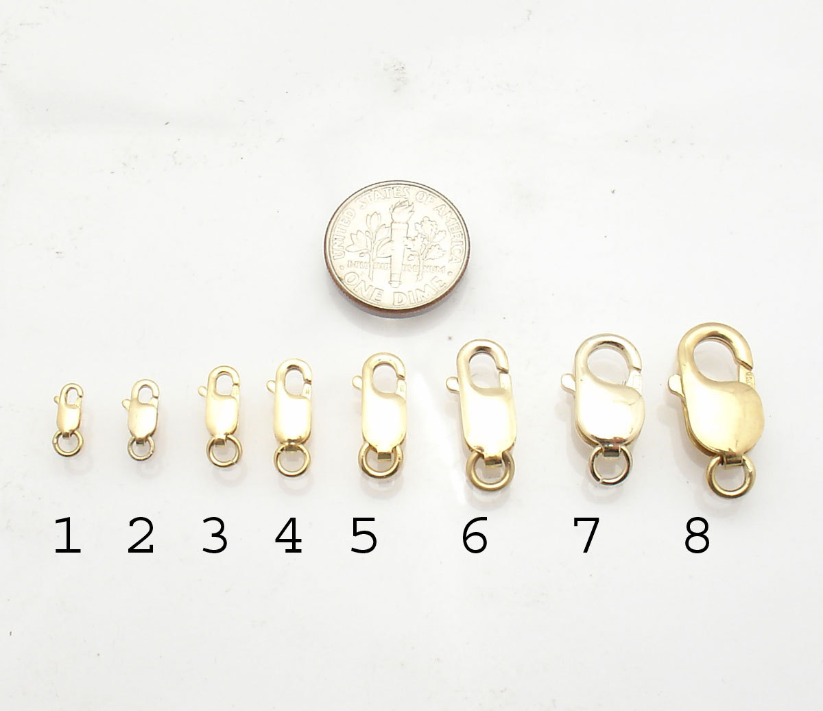 Solid Real 10K Yellow Gold Lobster Claw Clasp Lock for Bracelet Chain Necklace