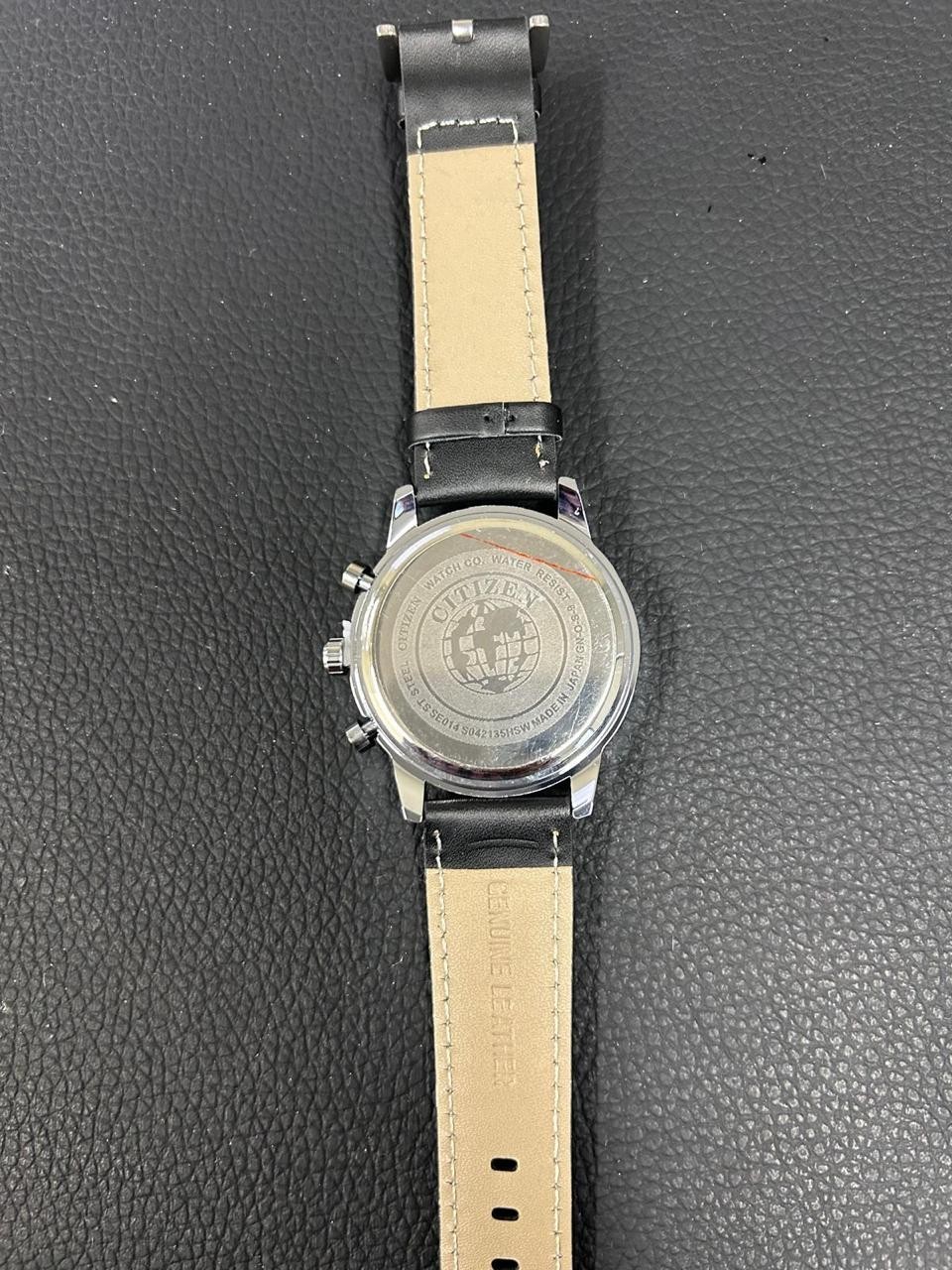 Citizen Men’s Eco-Solar Chronograph Stainless Steel Leather Watch