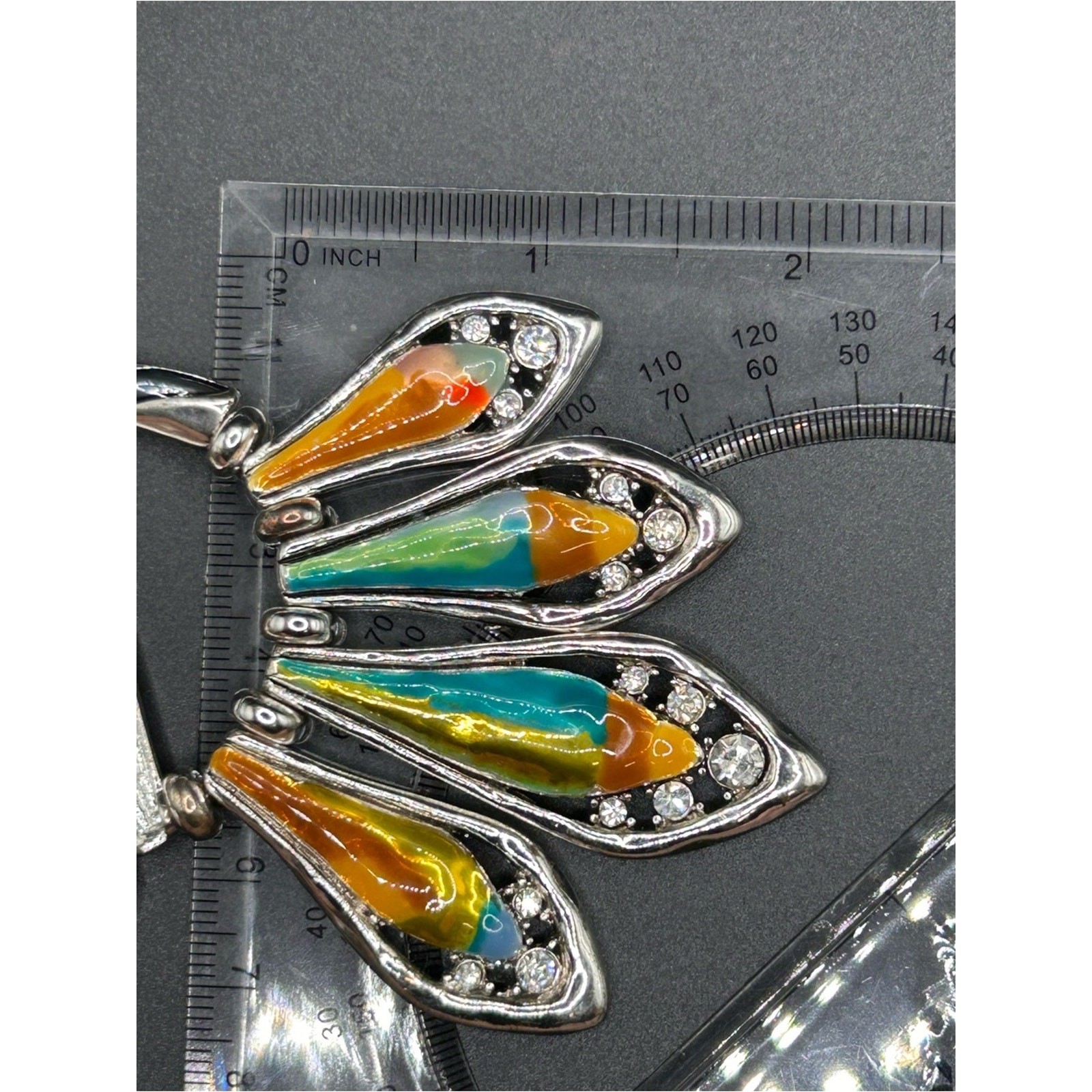 Multicolor Enamel Drop Necklace & Earrings Set