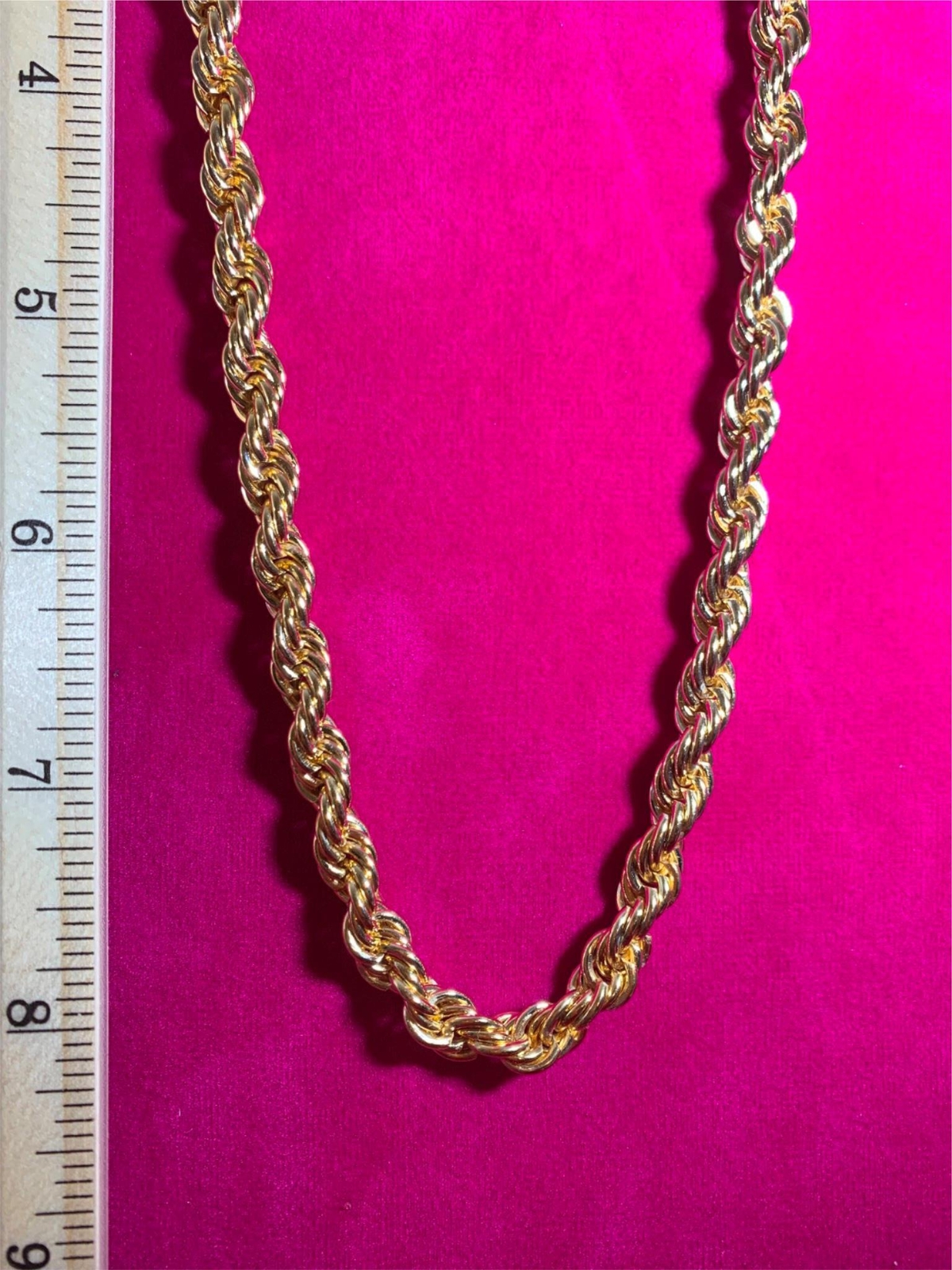 30 INCH 14kt GOLD PLATED 7mm ROPE RUN DMC HIP HOP CHAIN NECKLACE