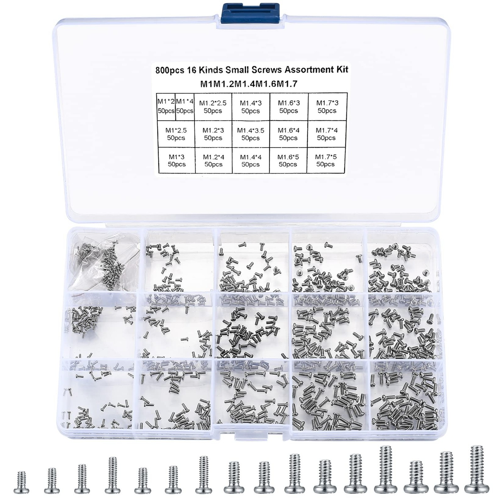 Micro Small Pan Head Screw Assortment For Phone Clock Repair 800 Count Kit USNew