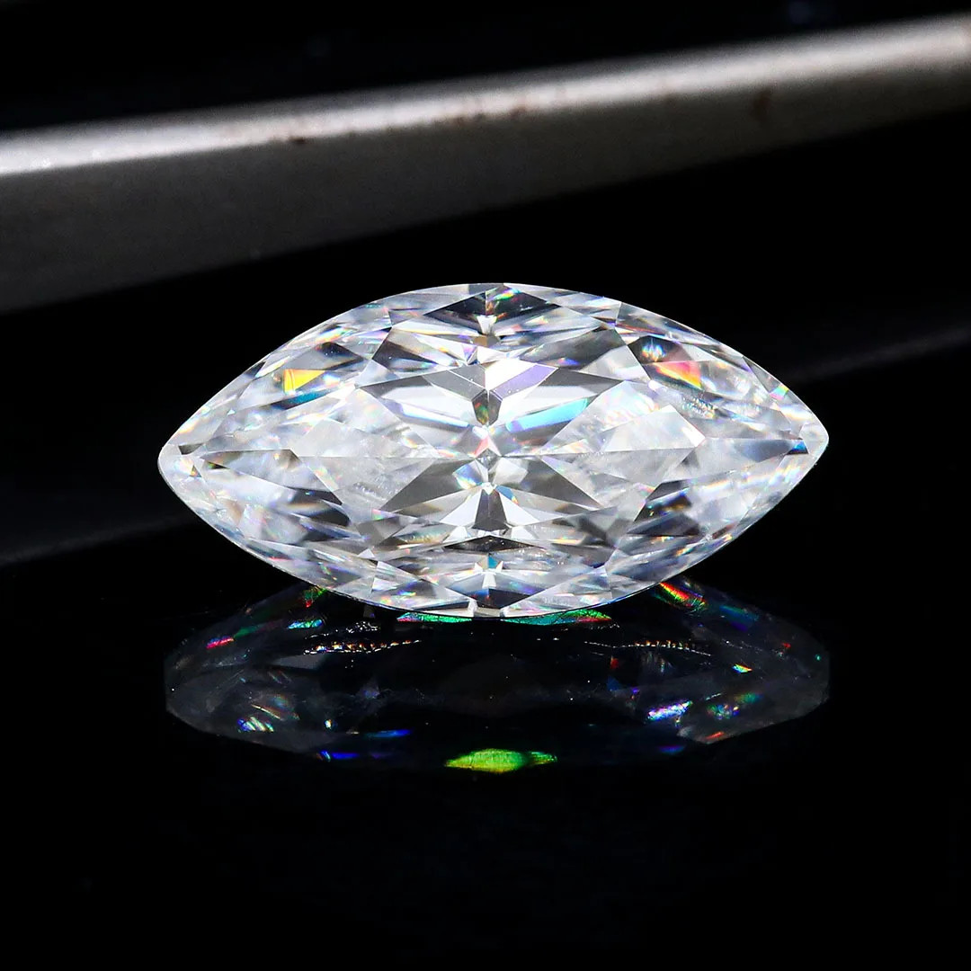 US Lab-grown Moissanite Loose Stone 10ct D Color VVS1 GRA Certified Marquise Cut