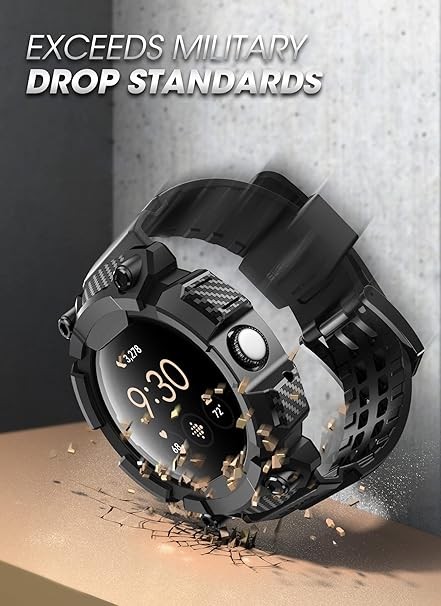 For Google Pixel Watch 3 -45mm Wristwatch Strap Bands SUPCASE Sporty Bands BLACK