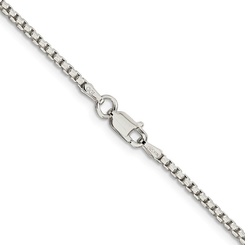 2mm Sterling Silver Diamond Cut Solid Round Box Chain Necklace