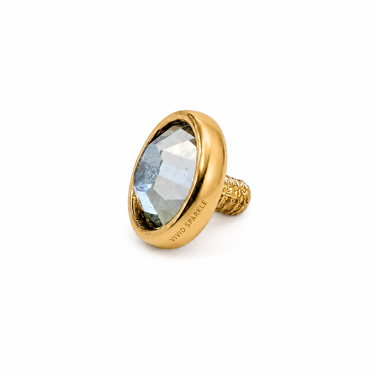 14K Gold Round 4mm Rose Natural Diamond Bezel Low Profile Dome Dermal Top