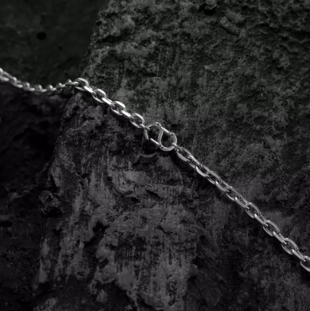 4mm Wide Pure Titanium Necklace Faceted Chain Anti Allergic Lightweight Non Fade