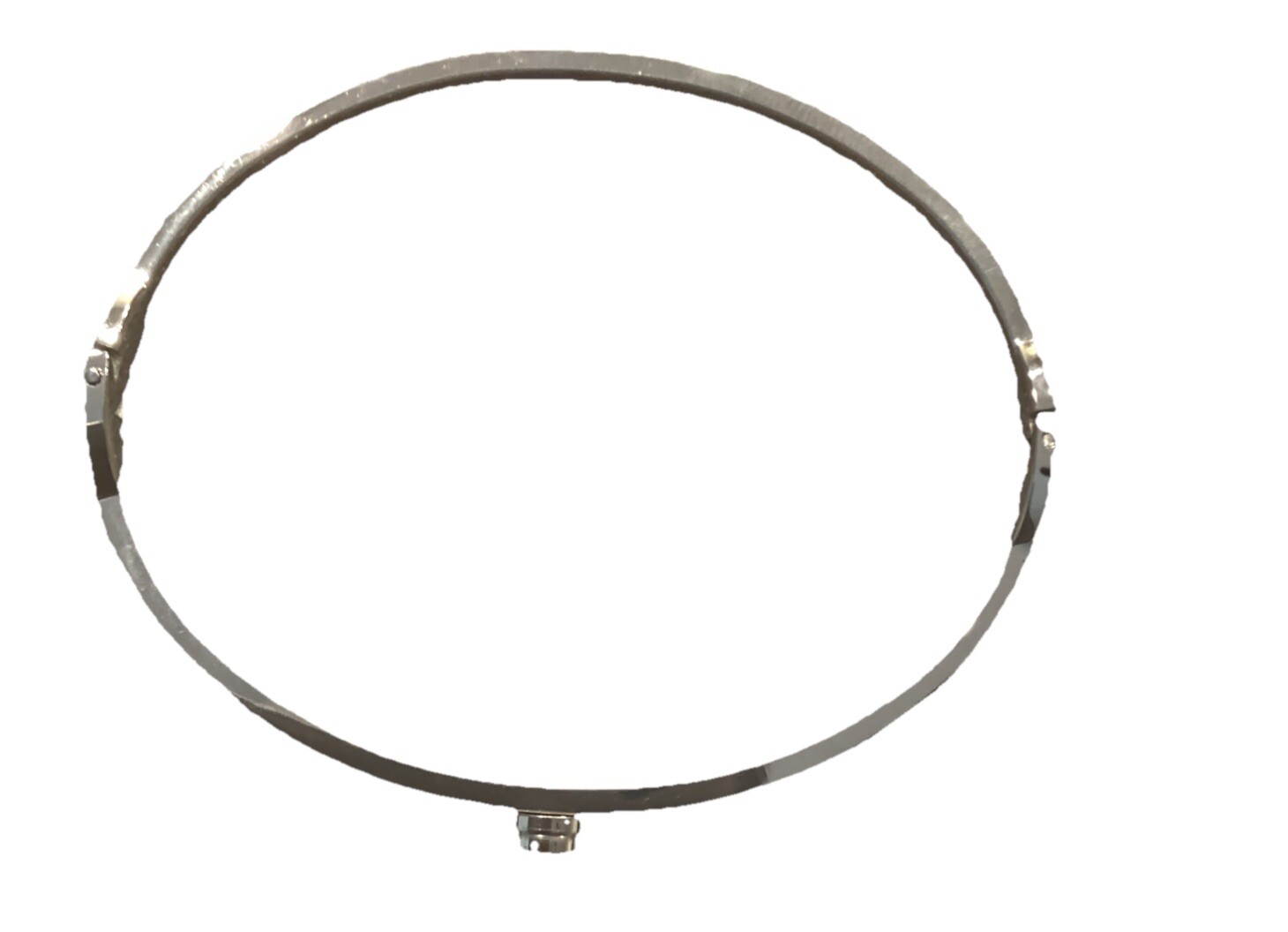 Bracelet Silver Bangle Cuff Hinged 2 Pc Crystal Accent Medium 7 New Gift Box