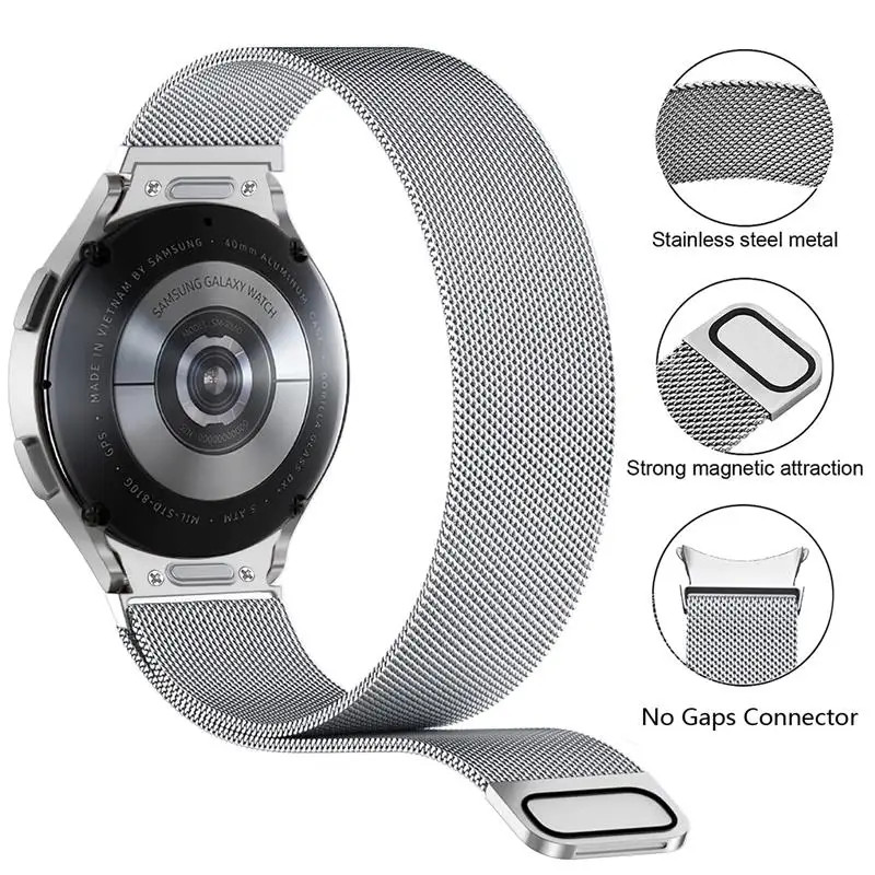 No Gap Magnetic Metal Loop Strap for Samsung Galaxy Watch 7 6 5 4 Watch Band