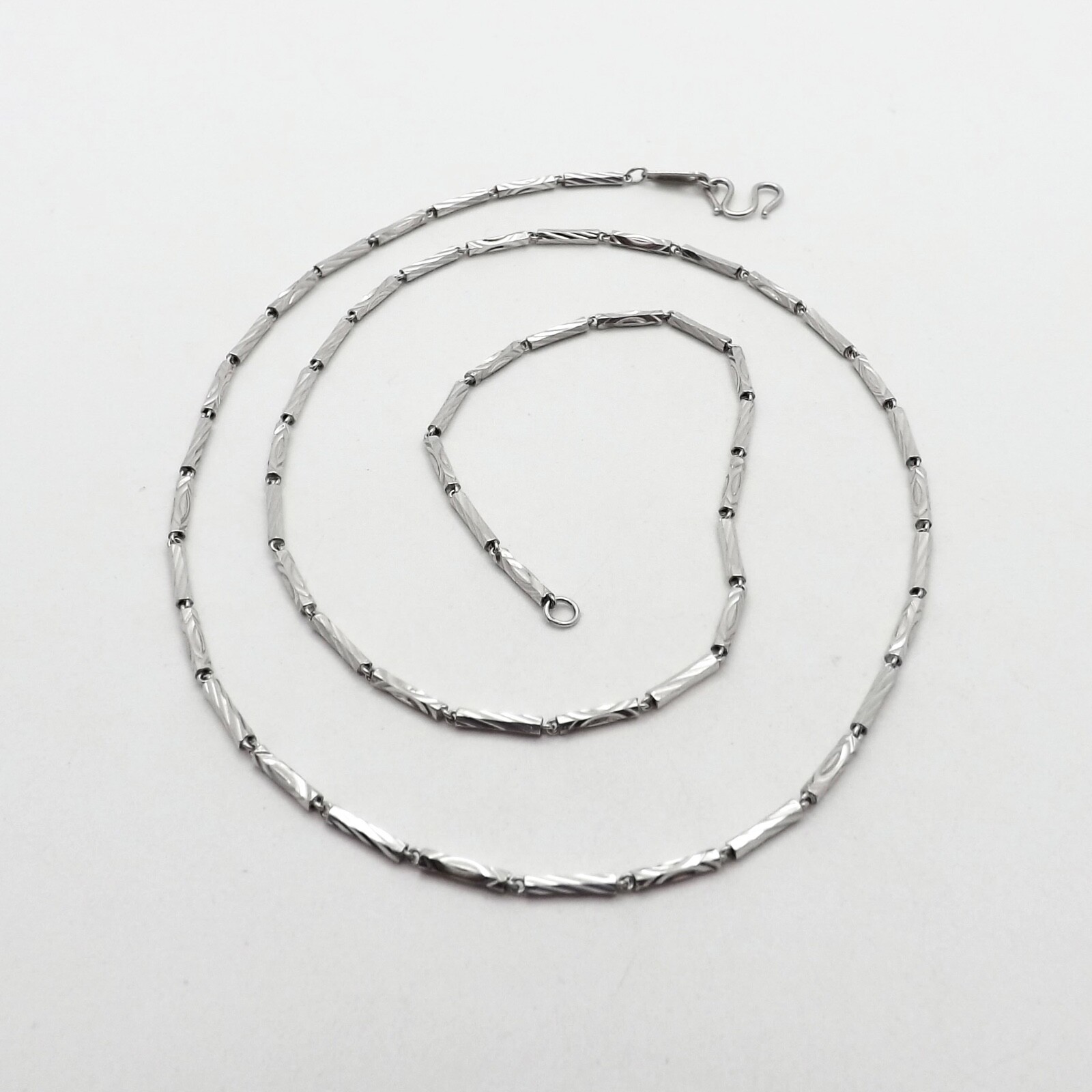 Solid Pure Platinum 9995 Bar Link Pendant Chain Necklace Diamond Cut 17in New