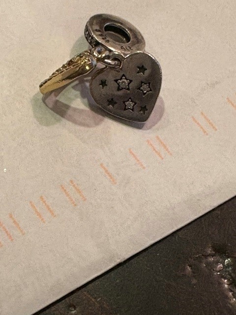 Authentic Pandora #762203C01 Shooting Star Hearts Dangle Charm Shine Collection