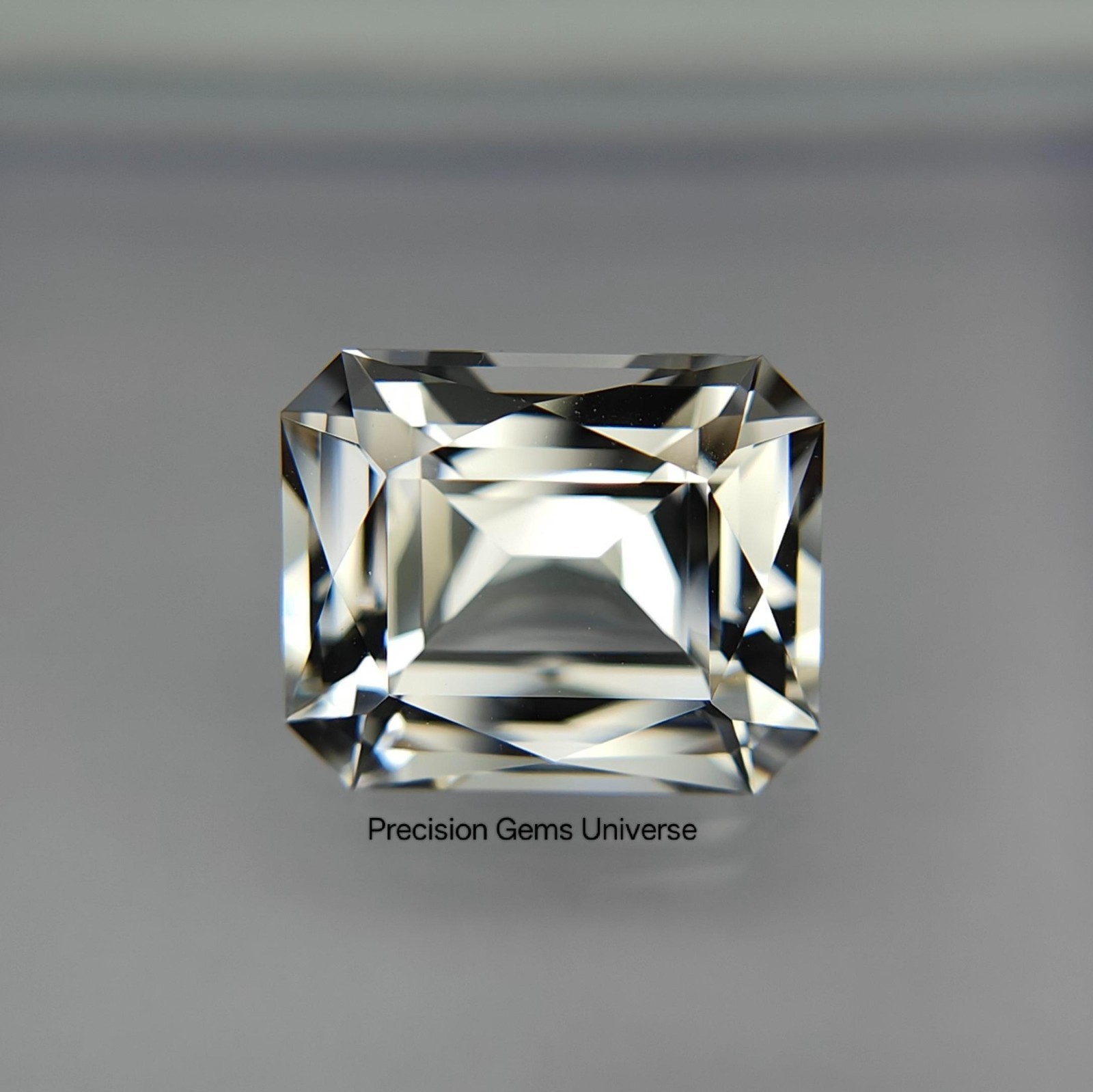7.80 Ct Lab White Sapphire, Precision Cut Radiant Sapphire, Colorless Sapphire