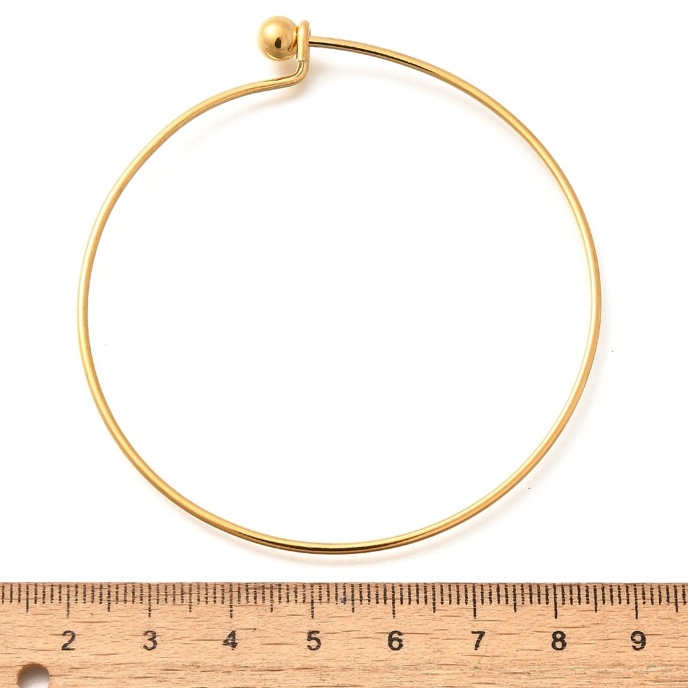 Bangle Stainless Steel Gold Silver Beaded Women Fashion Jewelry Gift T95