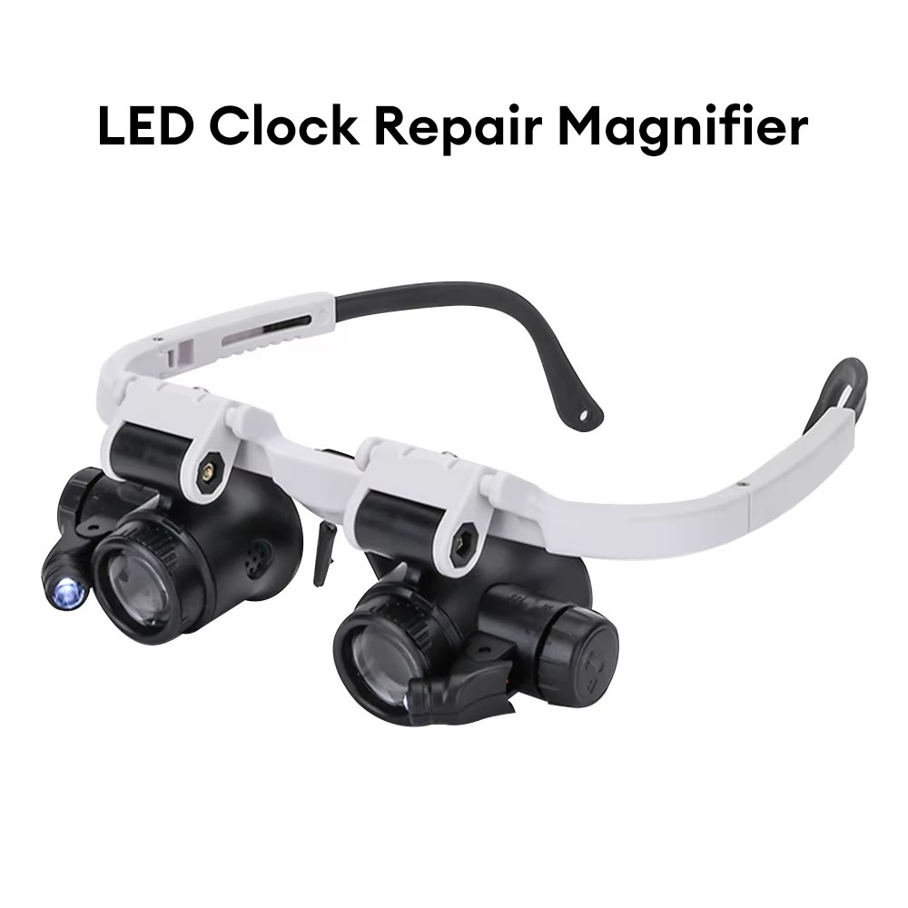 LED Headband Glasses Magnifier 8X 15X 23X Craft Reading Magnifying Glass With Li