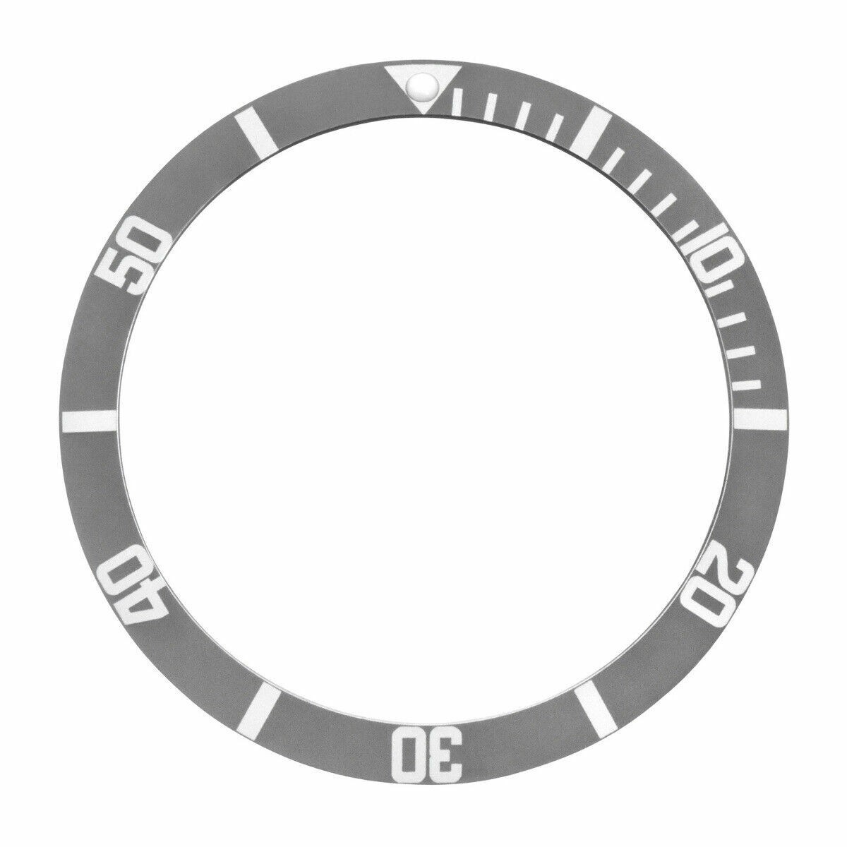 Faded Gray Fat Font Aluminum Replacement Bezel Insert 36.50mm x 30.40mm