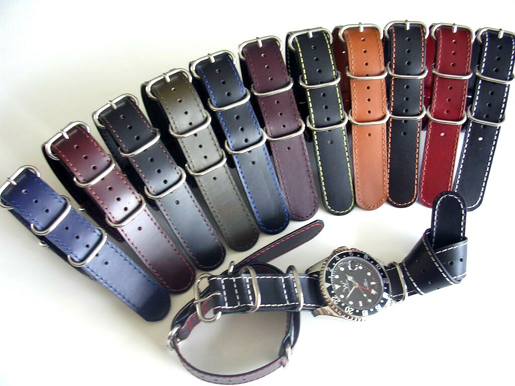 NATO ® UTC Shell Oily leather Pilot watch band RAF strap G10 Military IW SUISSE