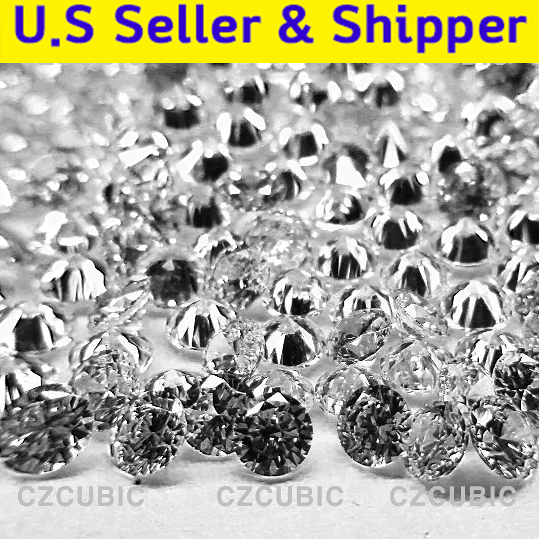 CUBIC ZIRCONIA LOOSSE STONE EACH PACK 1,000 PCS CZ 5A QUALITY 0.7 – 12 MM -US