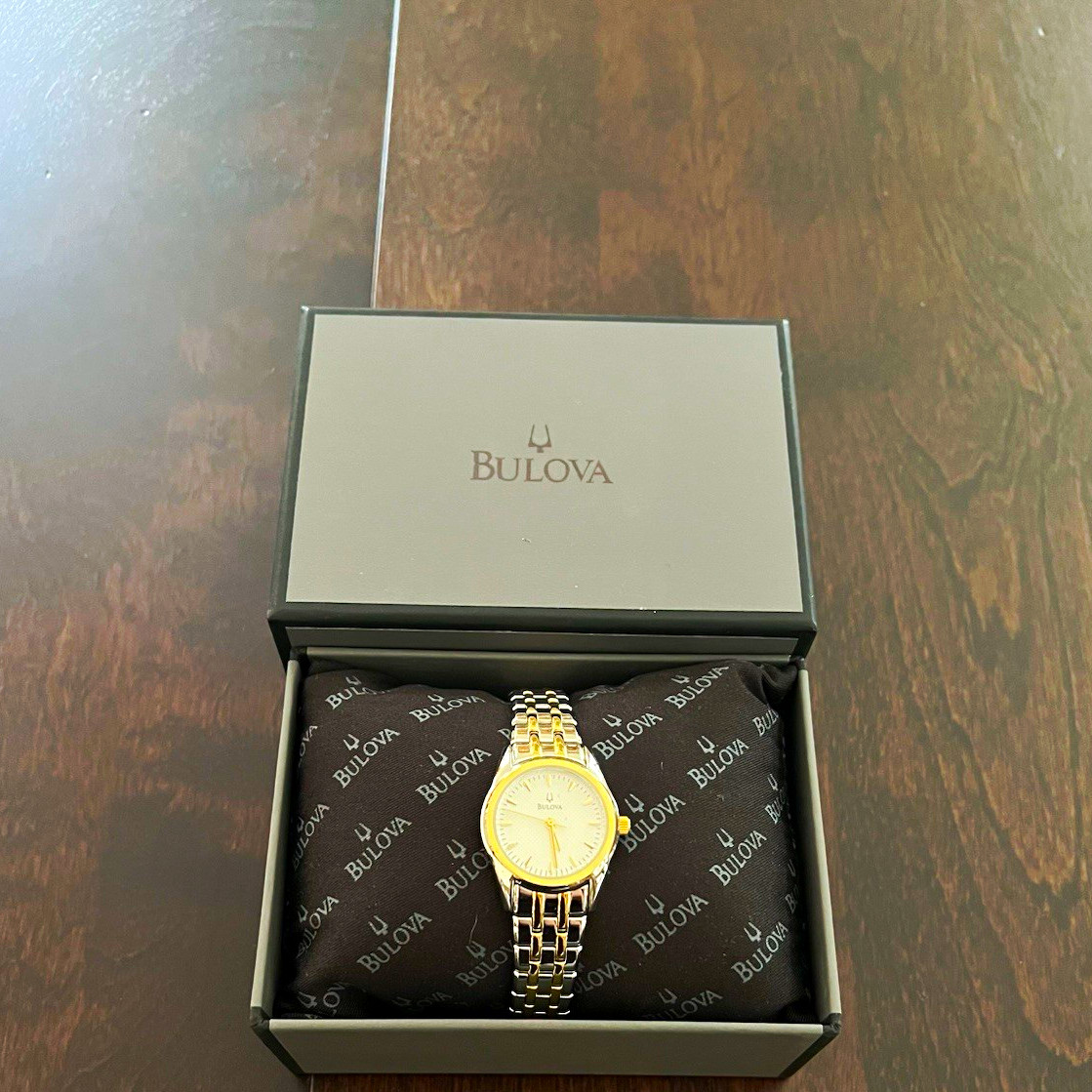 Bulova Women’s Two-Tone Silver/Gold Analog Dress Wristwatch w/ Box