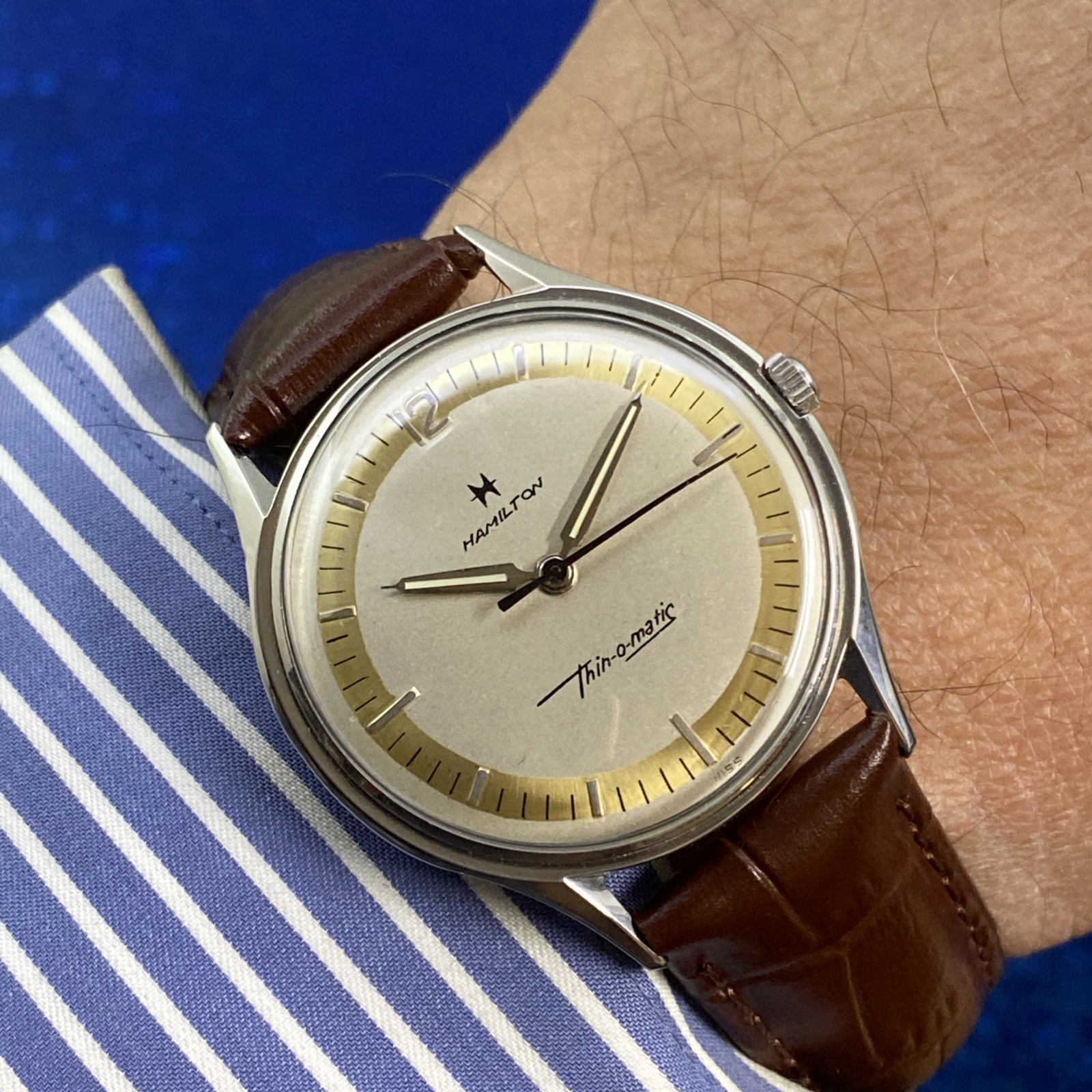 Vintage 1960’s Mans HAMILTON Thin-O-Matic Stunning Dial Serviced 1 Year WARRANTY