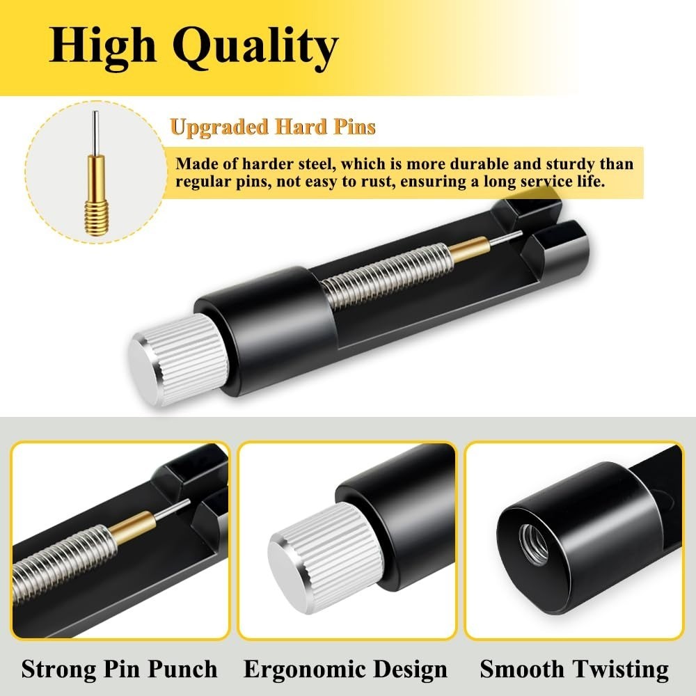 Watch Link Removal Tool Kit with Spring Bars and Cleaning Cloth