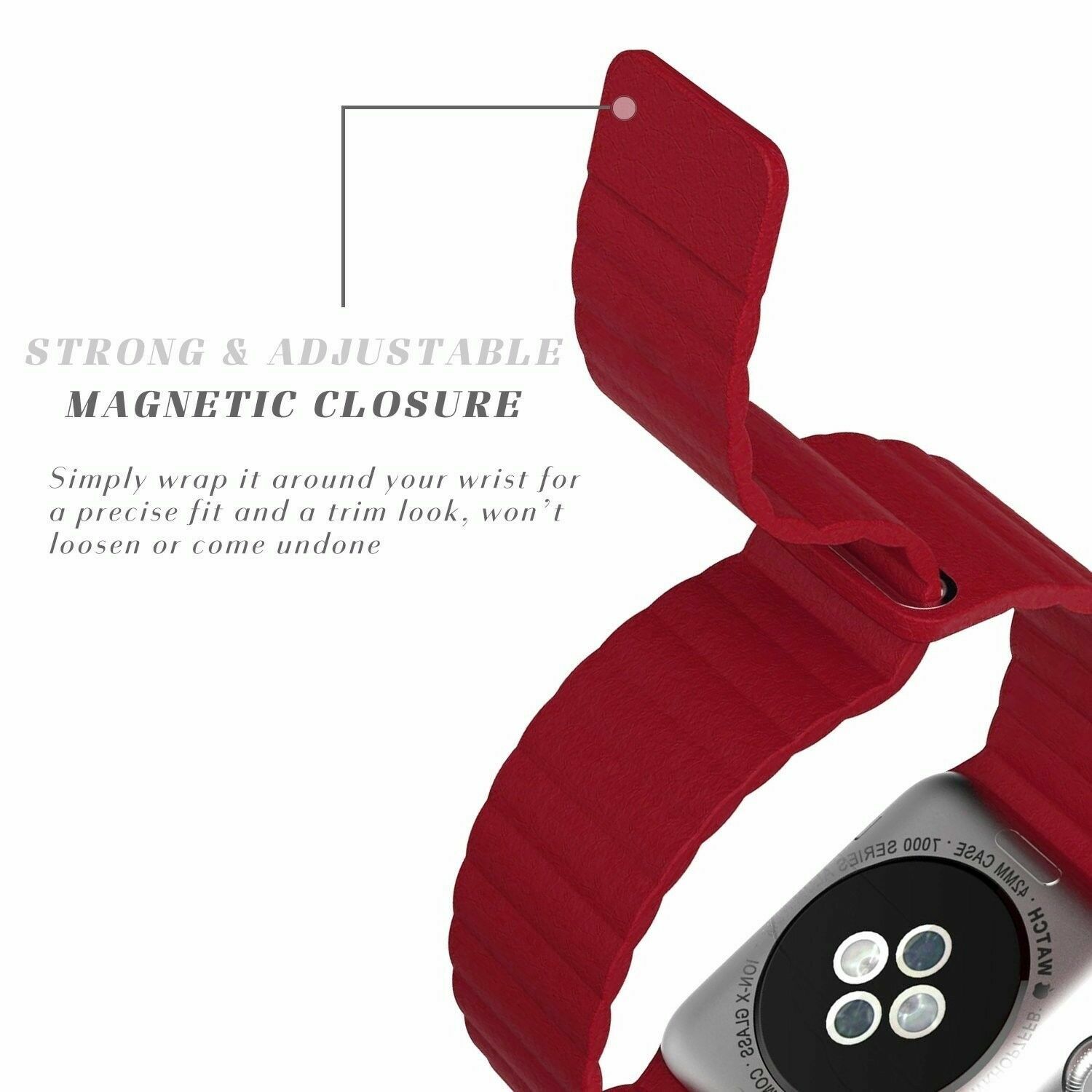 Genuine Leather Loop Magnetic iWatch Band For Apple Watch Series 9 8 7 6 5 4 SE