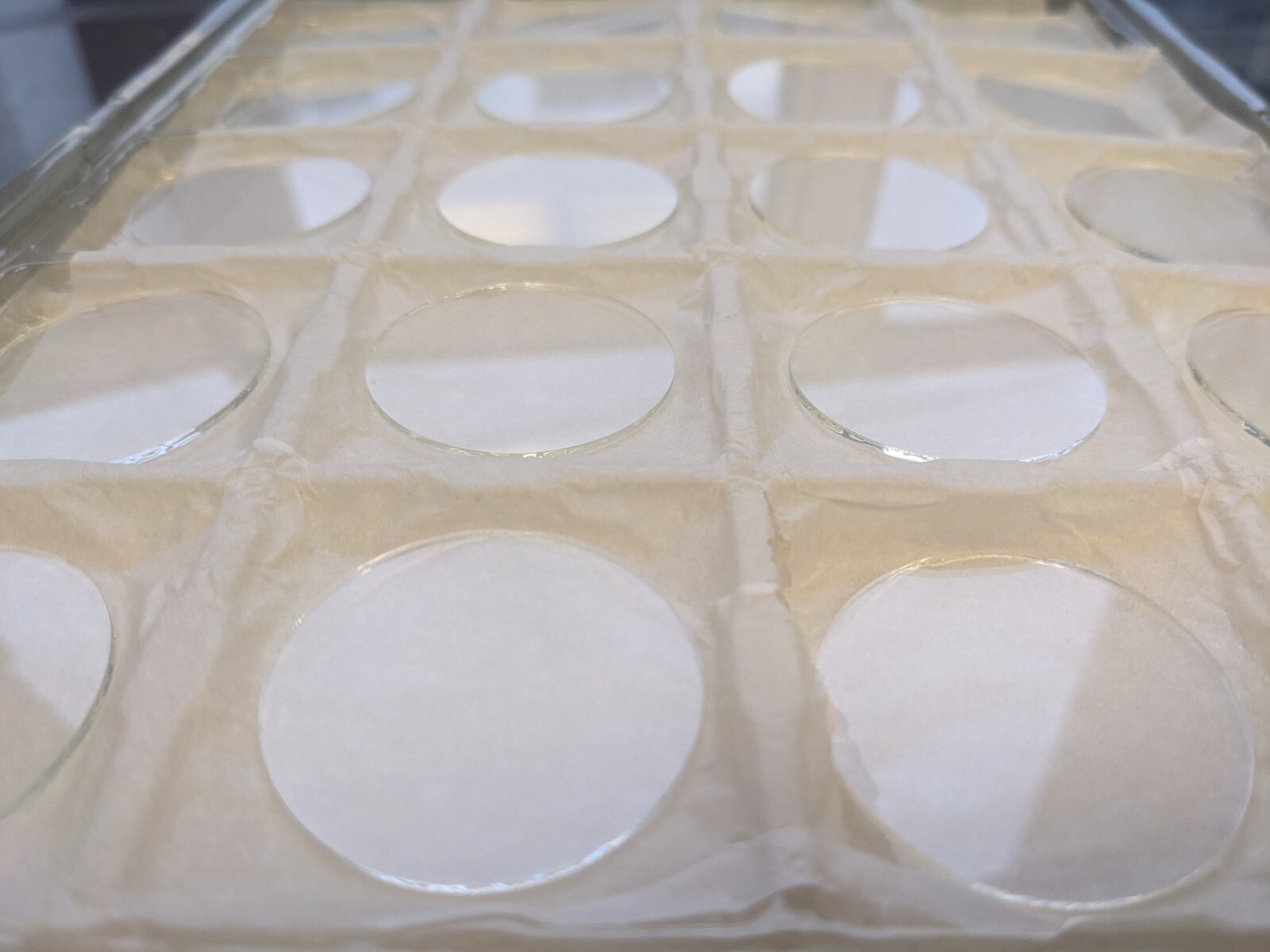 40.00mm x 1.3mm Mineral Glass crystal Blanks (edges not polished) x 10 pieces