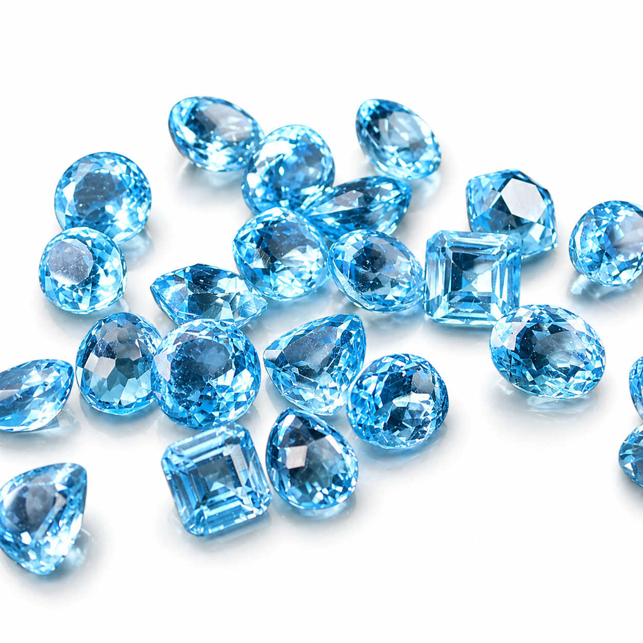 CERTIFIED 100 Ct Natural Blue Aquamarine Mix Shape Rare Mix Lot Loose Gemstone