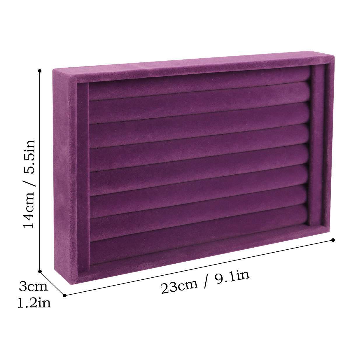 Velvet Jewelry Ring Display Organizer Case Tray Holder Earring Storage Box