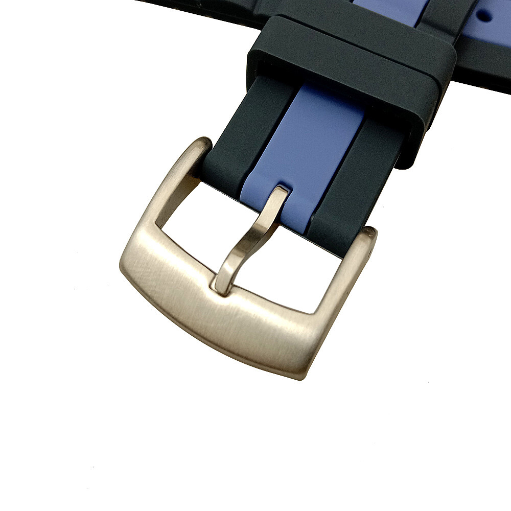 New Men’s Silicone Rubber Waterproof Watch Strap Band With Brushed Buckle 22mm