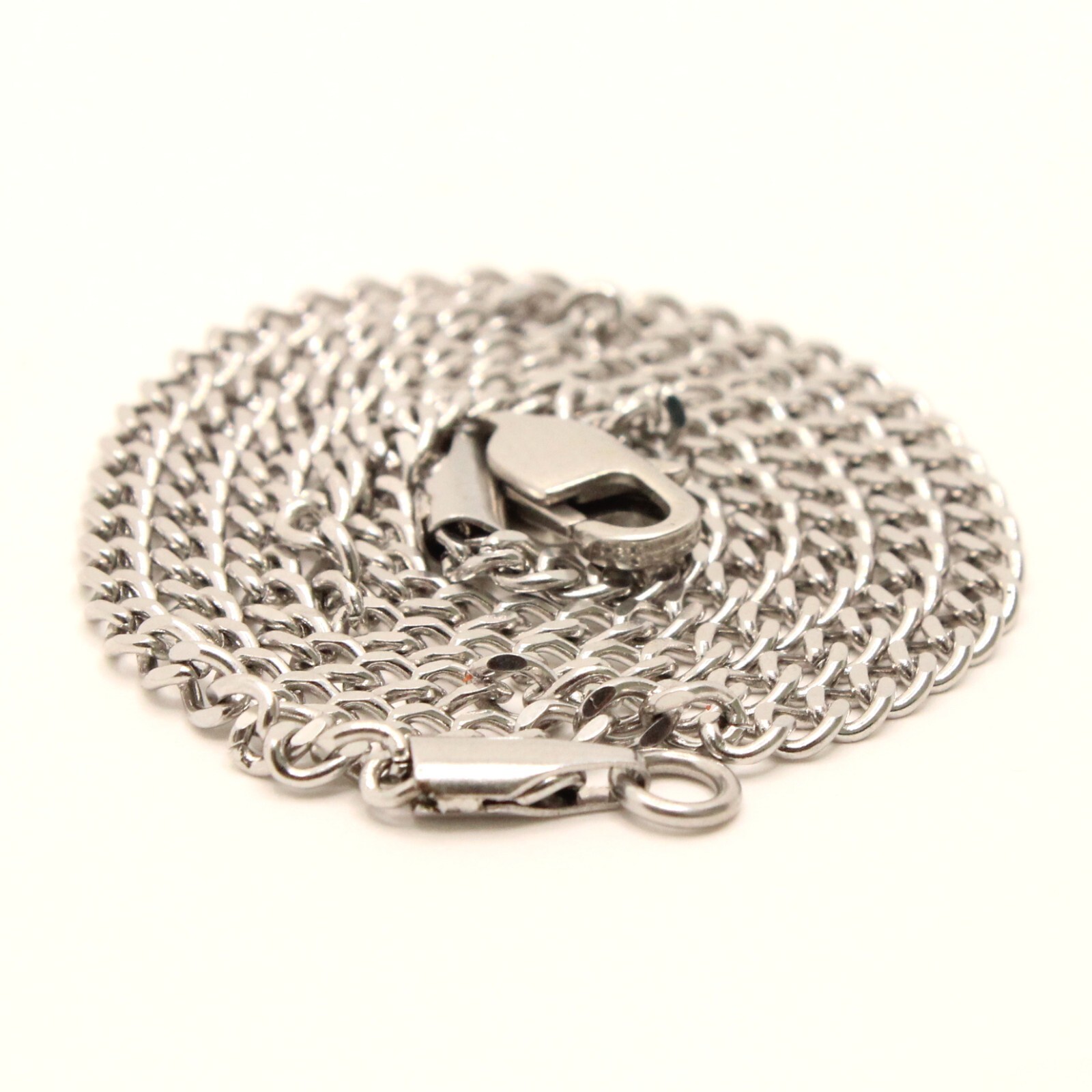 Stainless Steel Curb Link Chain Necklace 1/8 Inch Wide, Sizes 16-24 Inches