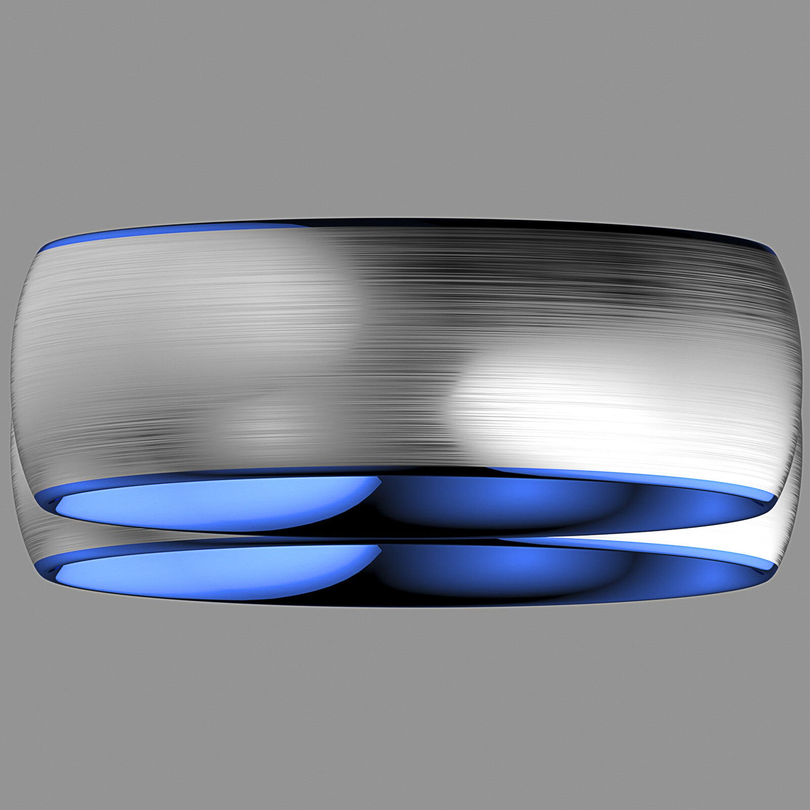 8mm Tungsten Carbide ring Silver Brushed Blue Inlay Wedding Band ATOP Men’s Ring