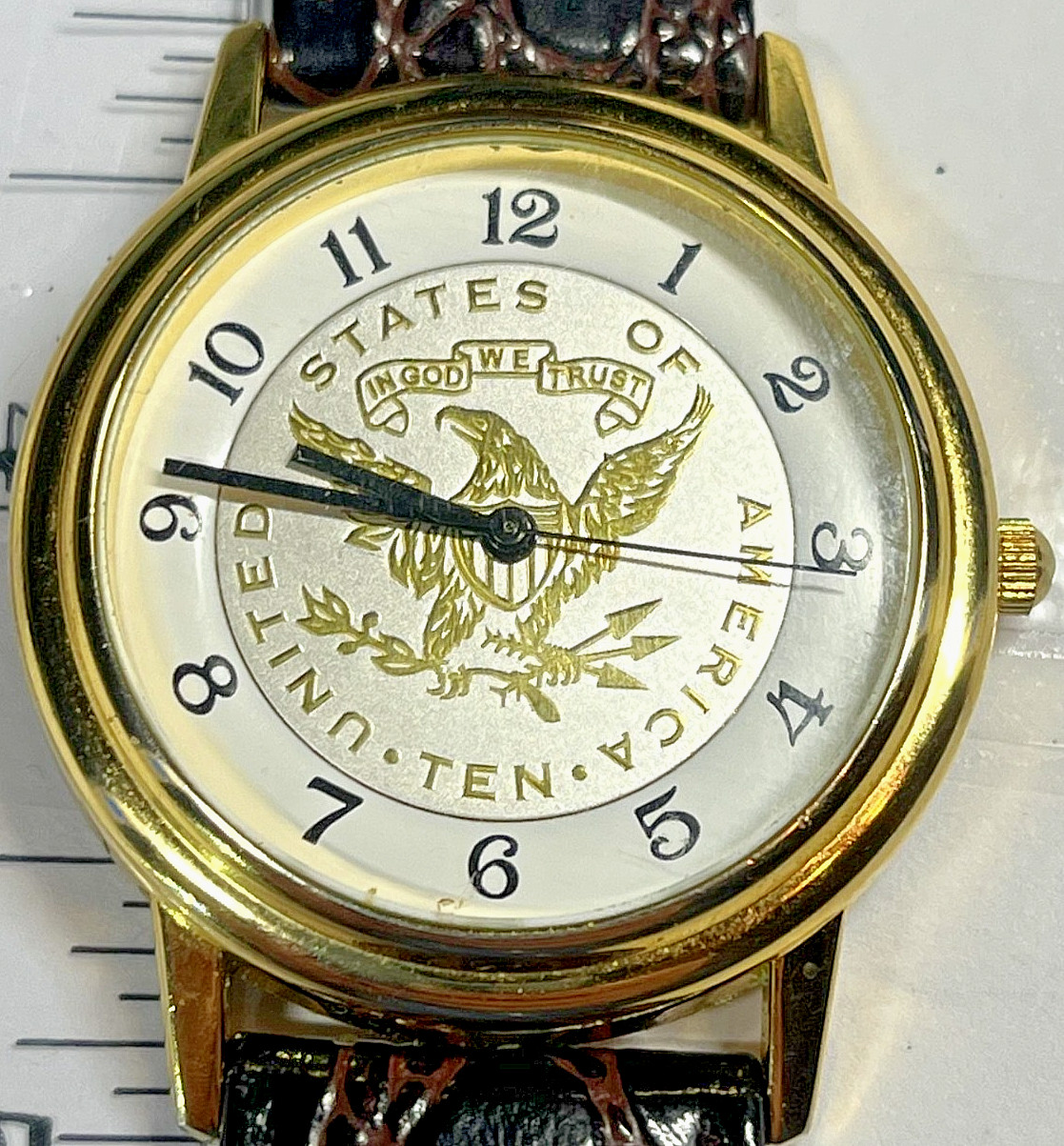 United States of America Ten Coin Style, Sergio Valente, 36mm with new battery.